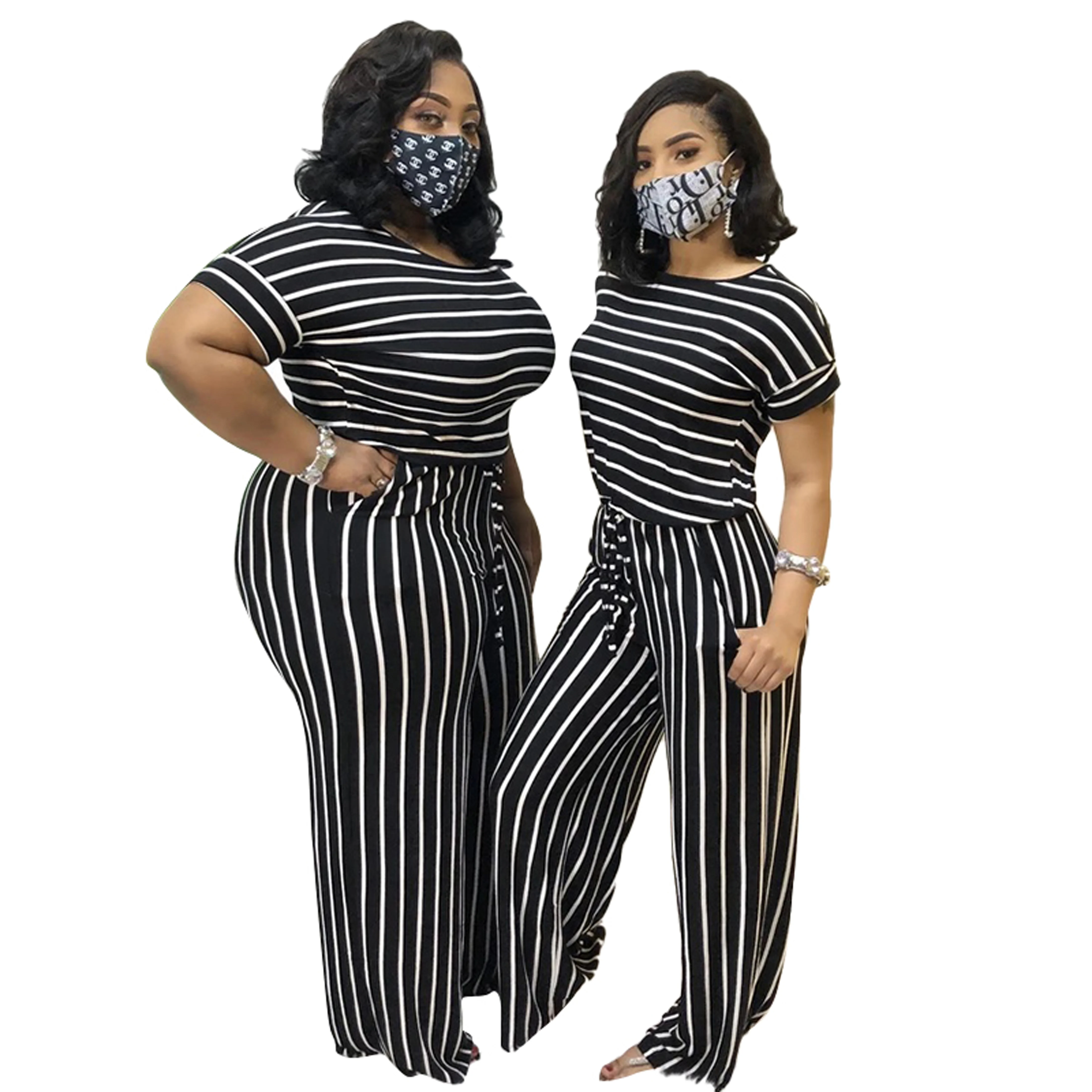 

new casual jumpsuit plus size rompers short sleeve 5xl striped women clothing jumpsuits short sleeve romper women [E2T], 4 colors