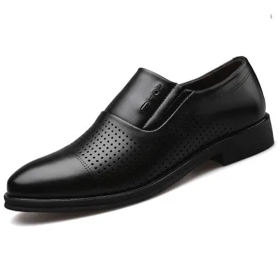 

A057 Formal loafer office men shoes leather loafer shoes men classic brown dress elegant shoes-man slip, Black brown yellow