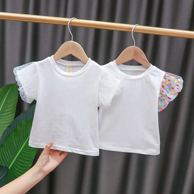 

2020 new arrival girls' white t shirt summer, Picture colors