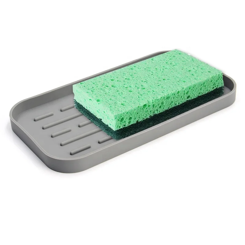 

Silicone Sponge Holder Storage Tray for Dish Sponge Soap Dispenser Scrubber, Customized