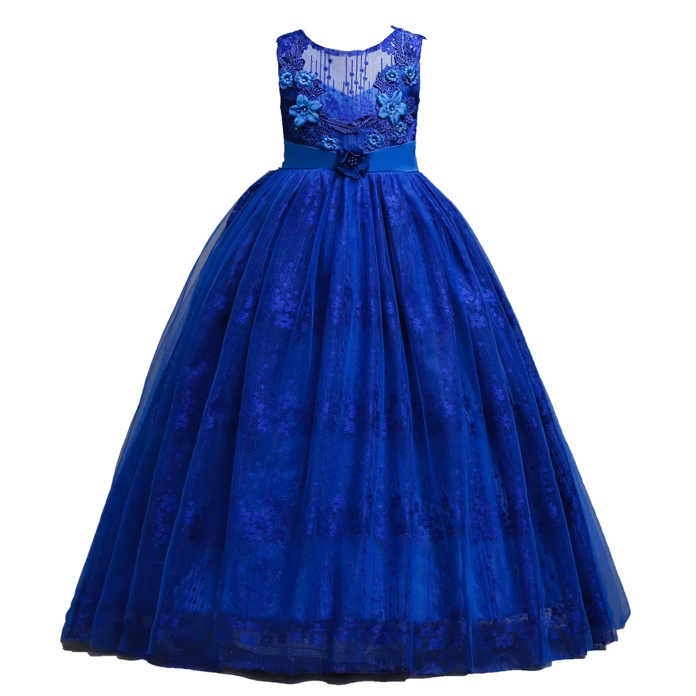 

Lace flower princess dress performance host mesh dress