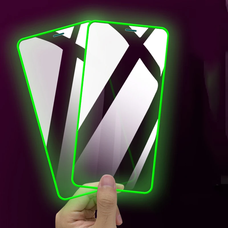 

Drop Shipping Luminous Tempered Glass For iPhone 12 Screen Protector For iPhone 11 Pro Full Cover Glass