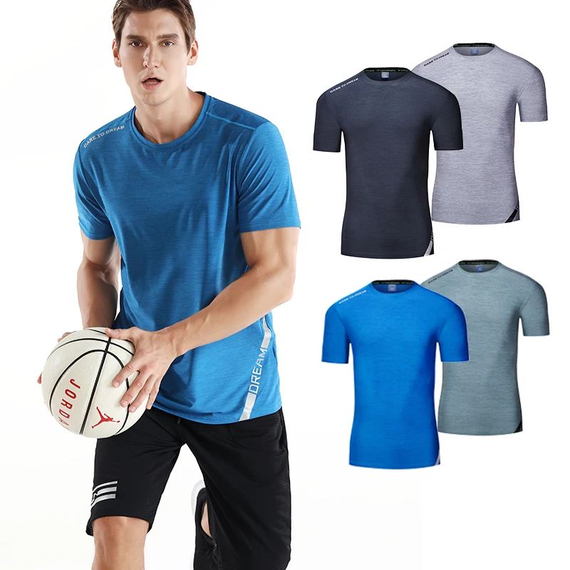 

Fashion Breathable Quick Dry Custom Round O-Neck Plain Blank Unisex Sport Gym Fitness T Shirts For Men Top, Custom color