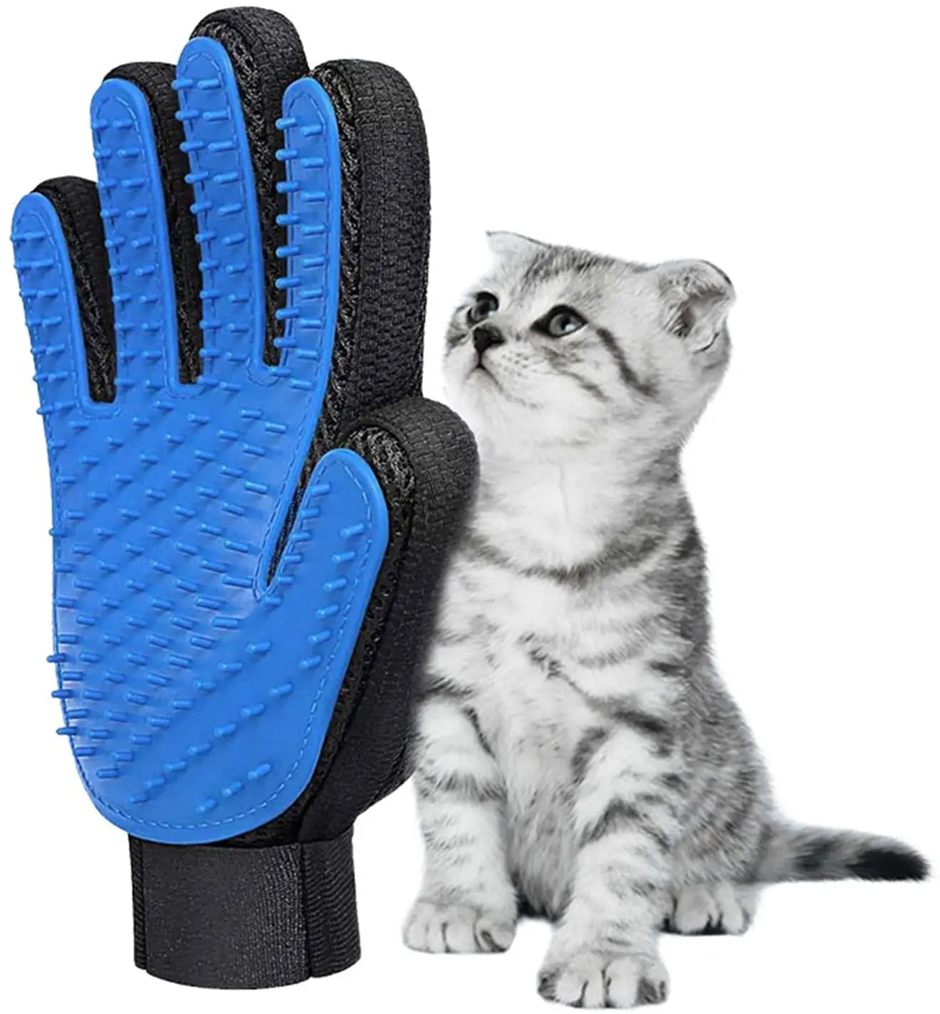 

Wholesale Pet Supplies Brush Tool Pet Hair Cleaning Animals Dog Cat Pet Grooming Glove, Blue