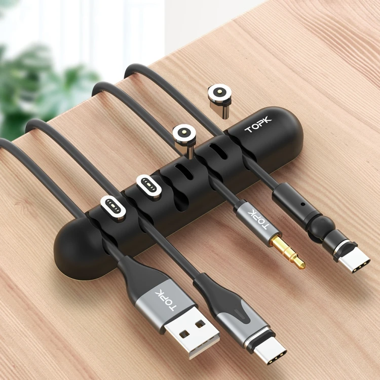 

Valentines Day Gift 2021 Desktop Cable Organizer chargering Earphone Storage Cable Fixer Magnet Head Storage USB Cable Organizer