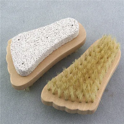 

Wash Rub Feet To Remove Dead Skin Calluses Foot Shaped Bristle Pumice Cleaner Wooden Foot Brush