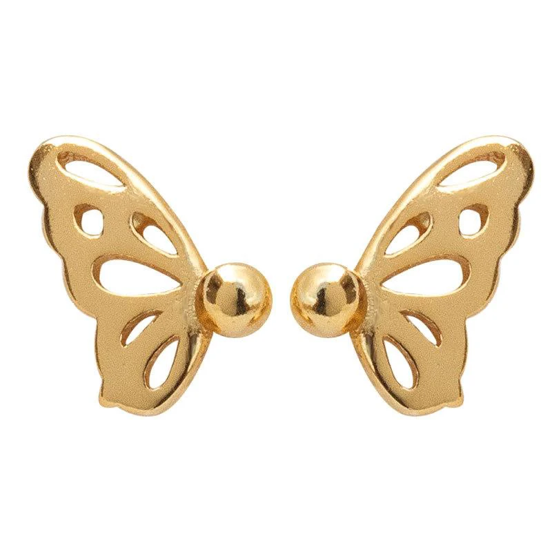 

Dylam jewelry hot sale 18k gold butterfly 925 silver earring for women wholesale no MOQ