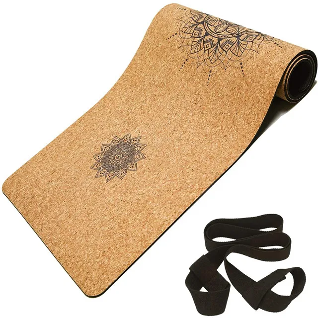 

Wood material yoga mat gymnastic ring women, Natural cork