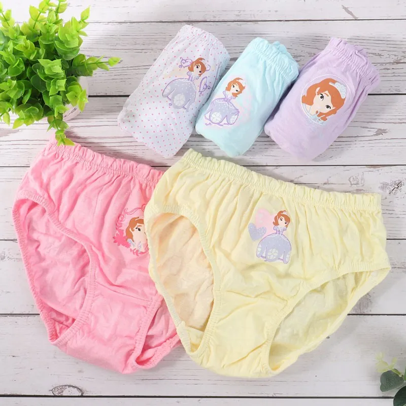 Cotton Wearing Girls Brief Cute Little Sophia Style Girls Underwear Soft Breathable Fabric for Children