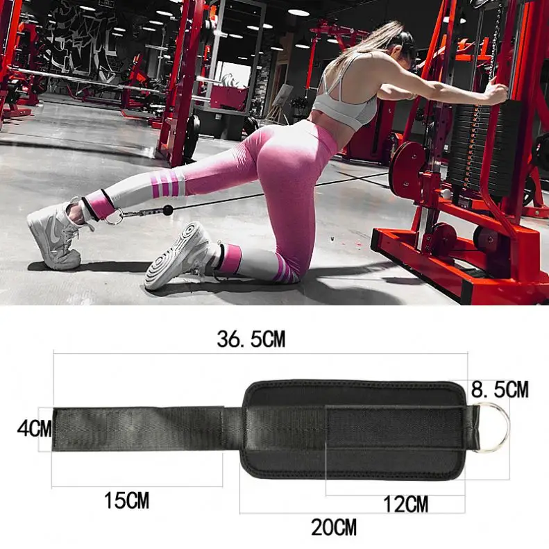 

2021 Leg Pulley Strap Lifting Resistance Bands with Ankle Straps for Booty Butt Thigh Fitness Exercise, Black,pink