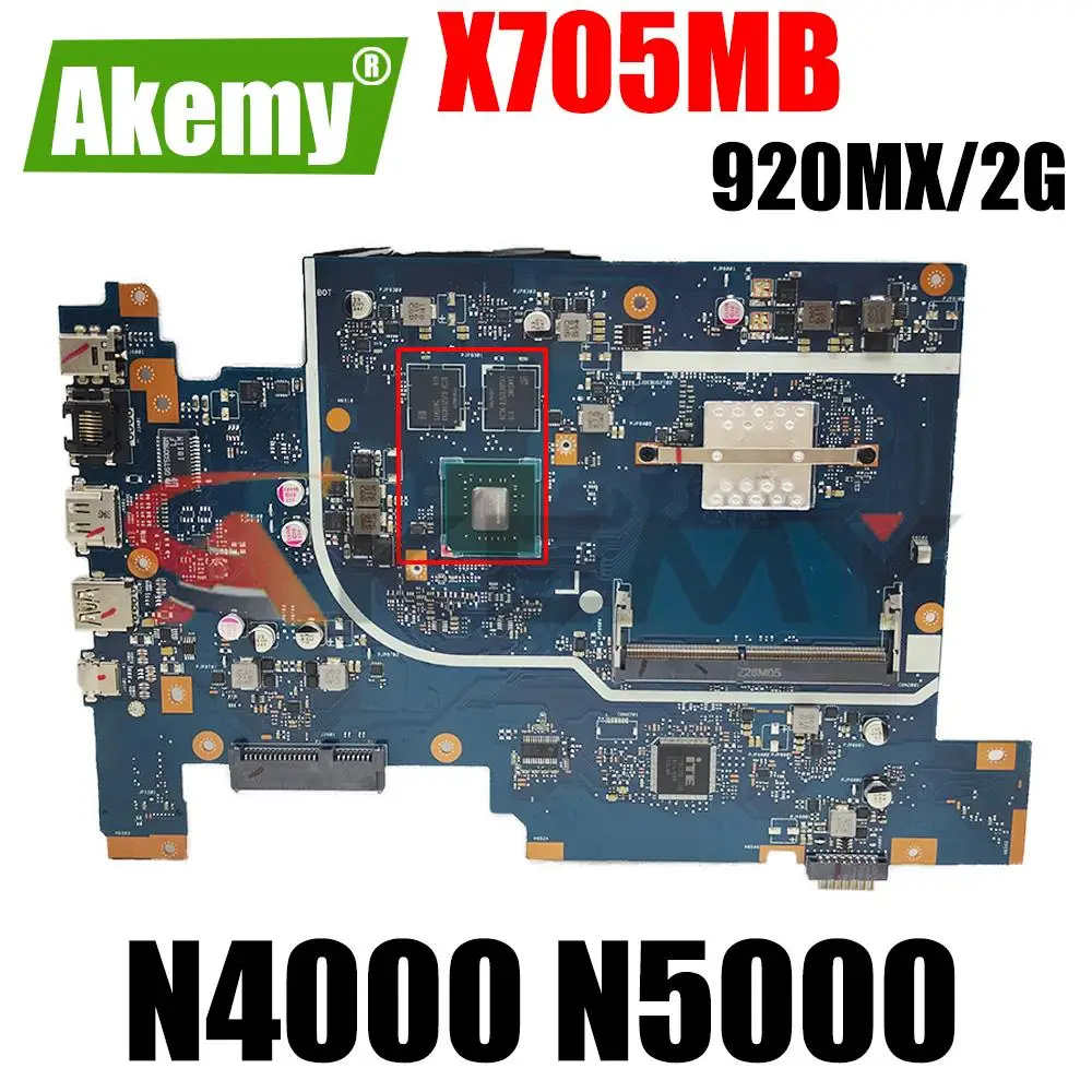 

Mainboard X705MB X705MA F705MA F705MB A705MB A705MA X705M Laptop Motherboard N4000 N5000 CPU 920MX/2G DDR4 MAIN BOARD