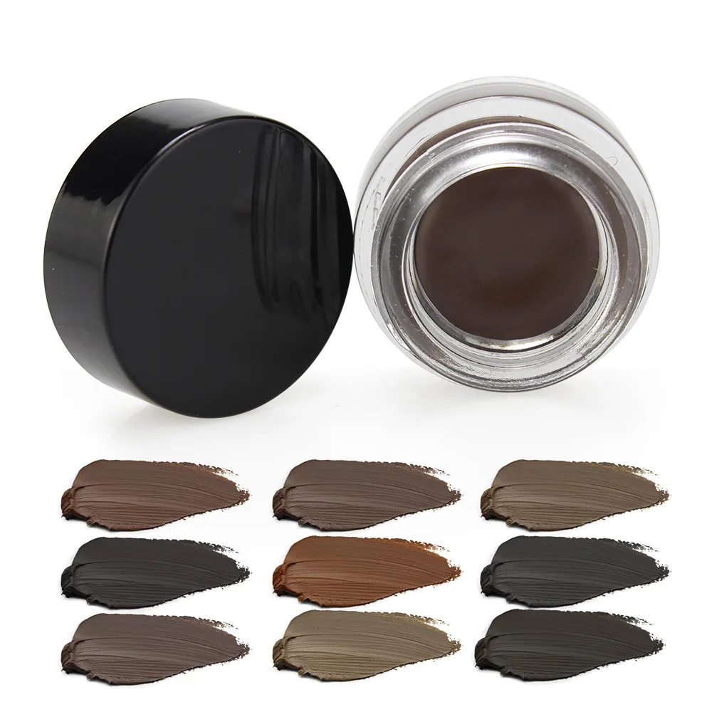 

OEM 10 color ointment waterproof blonde dark soft medium brown brow pomade private label eyebrow pomade with brush