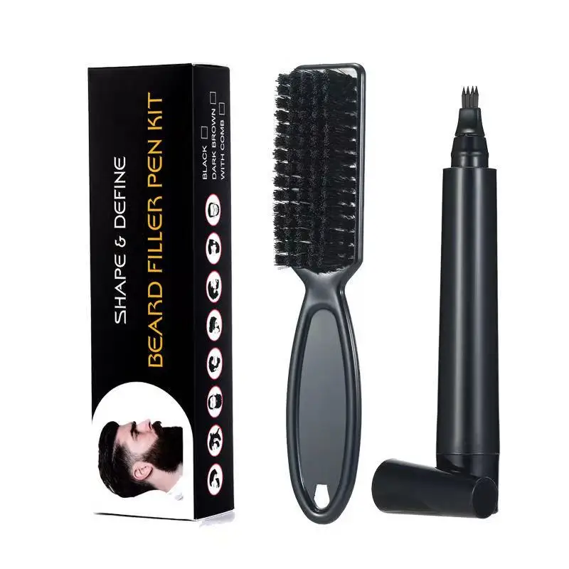 

hot sell custom beard pencil brush beard filling pen kit beard enhancer pen filler