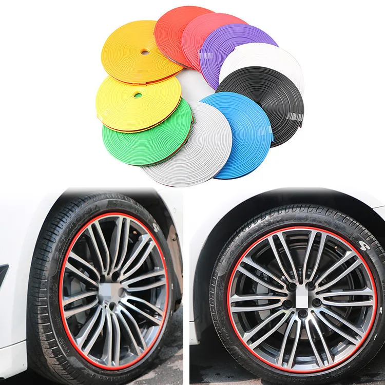 

8M / Roll Car Vehicle Color Wheel Rims Protectors Decor Strip Tire Guard Line Rubber Mounding Trim Tire Guard Line