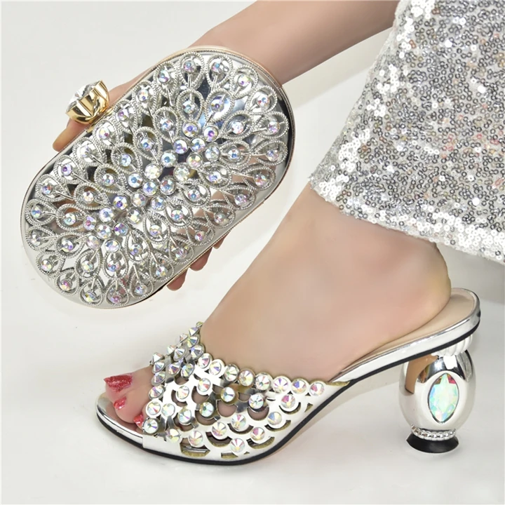 

AX6288 Women 9cm high heel shoes and bag set italian women shoes and matching bag set african shoes and bag set, Black,silver,purple,red,etc