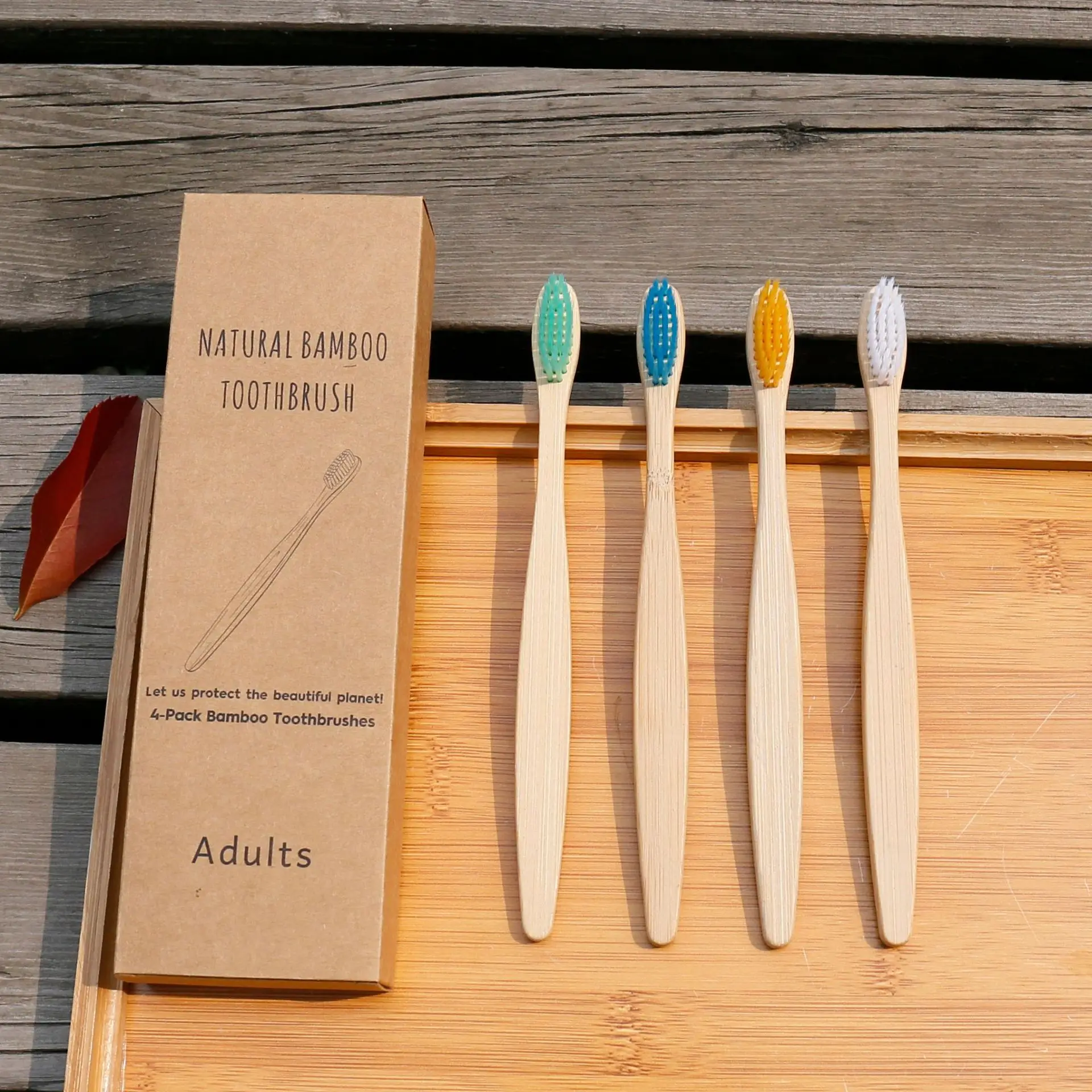 

100% Natural Charcoad Toothbrush with Soft Nylon Bristles Bamboo Toothbrush
