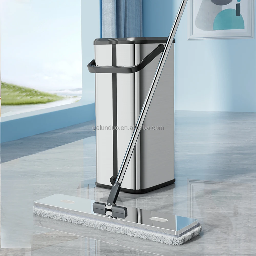 360 Degree Magic Mop Hand Free Self-cleaning Mop Bucket Flat Mop Bucket