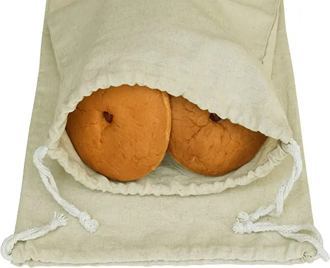 

Reusable Bread Bag Natural Small Eco Friendly Unbleached Linen Bread Bags for Grocery shopping, Customized color