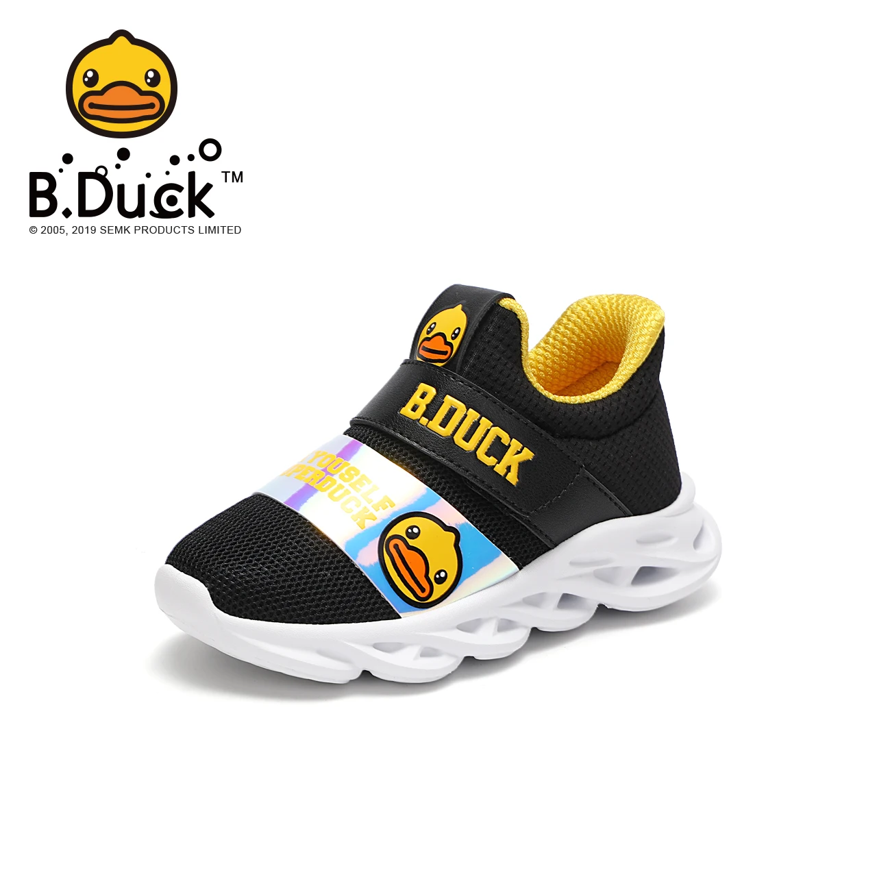 

Wholesale BDUCK Boys Children School Casual Sneakers Magic Hook Canvas Kids Shoes, White,yellow,black