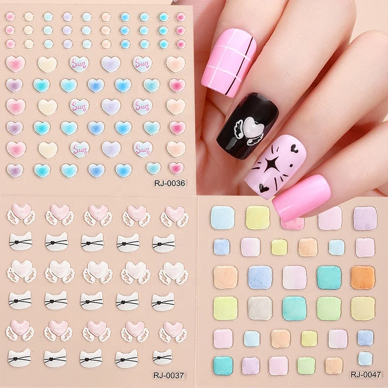 Nail Supplies Press 3D Rhinestones Nail Art Sticker Artificial Fingernails Nail Wraps Decal Autumn Korean Made Guangdong China