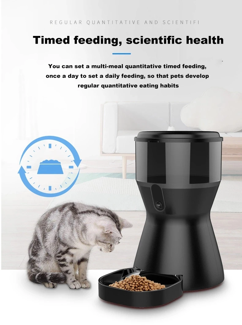 Smart Automatic Feeder Dogs Cats Food Rechargeable Video Monitor