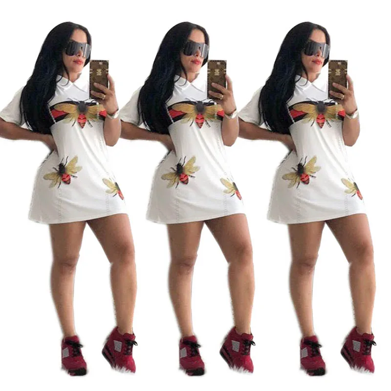 

High Quality Bee Pattern Mini Dress