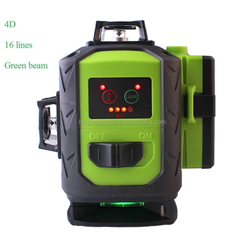 FUKUDA Niveau Laser 16 Lignes 4D /à nivellement Automatique Ajustement Horizontal et Vertical /à 360 degr/és T/él/écommande pour visibilit/é Plus /élev/ée,Vert,16Line