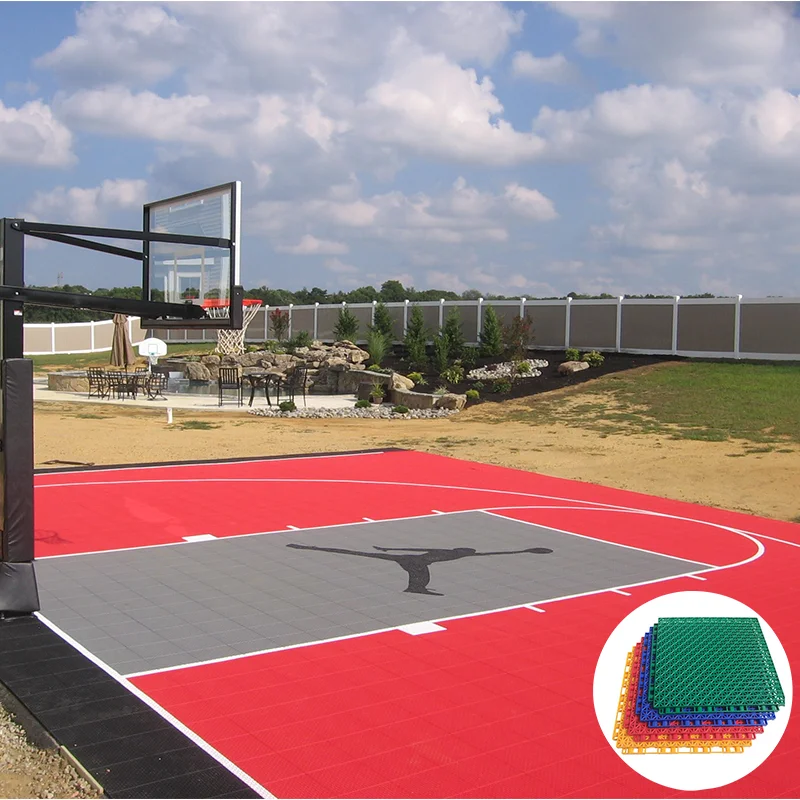 

Excellent quality PP interlocking portable Multi-purpose sports assembled flooring for Sale backyard basketball court floor