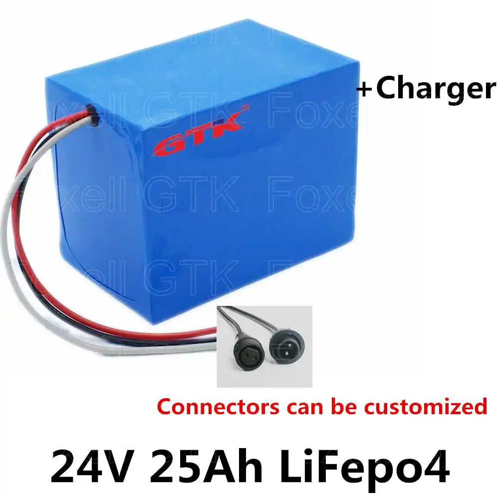 

Rechargeable 24V 25Ah LiFepo4 lithium with mp14 connectors for home use energy backup solar panels LED panel solar system