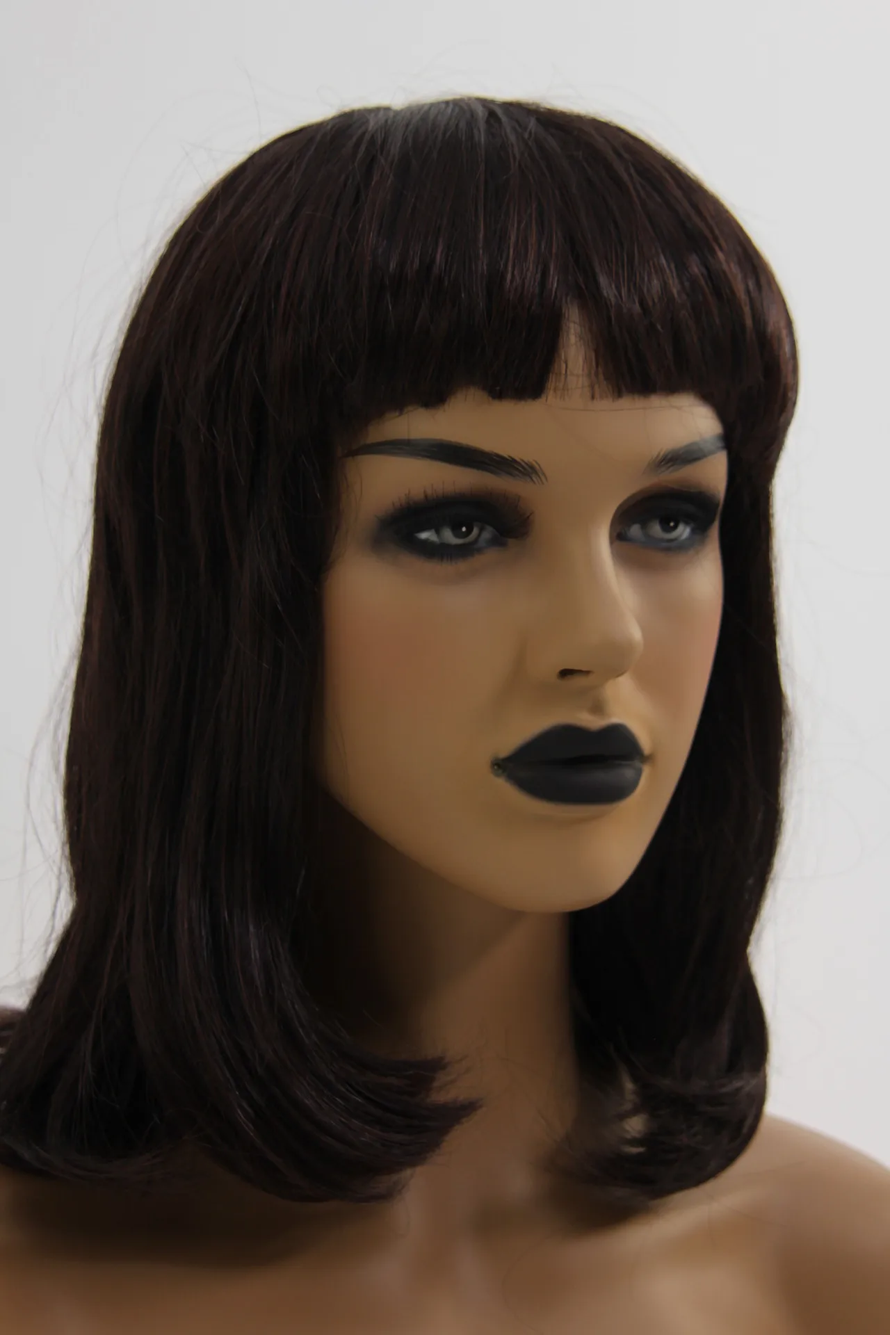 white black realistic display wig fiberglass head mannequin