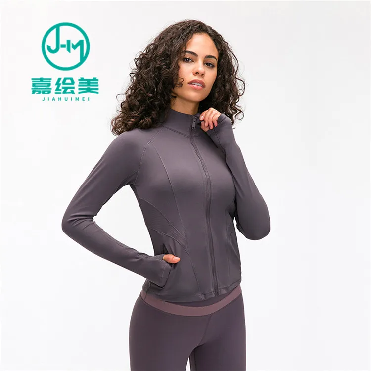 

JHM D19087 Beautiful Women Activewear Springy Sport Yoga Jackets Comfortable Full Zip Coat
