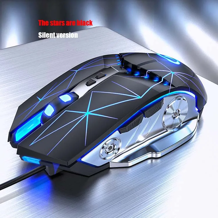 

2020 new 1200/1600/2400/3200 DPI Voiceless 6D RGB LED Glow USB Wired optical Gaming mouse, Black /white
