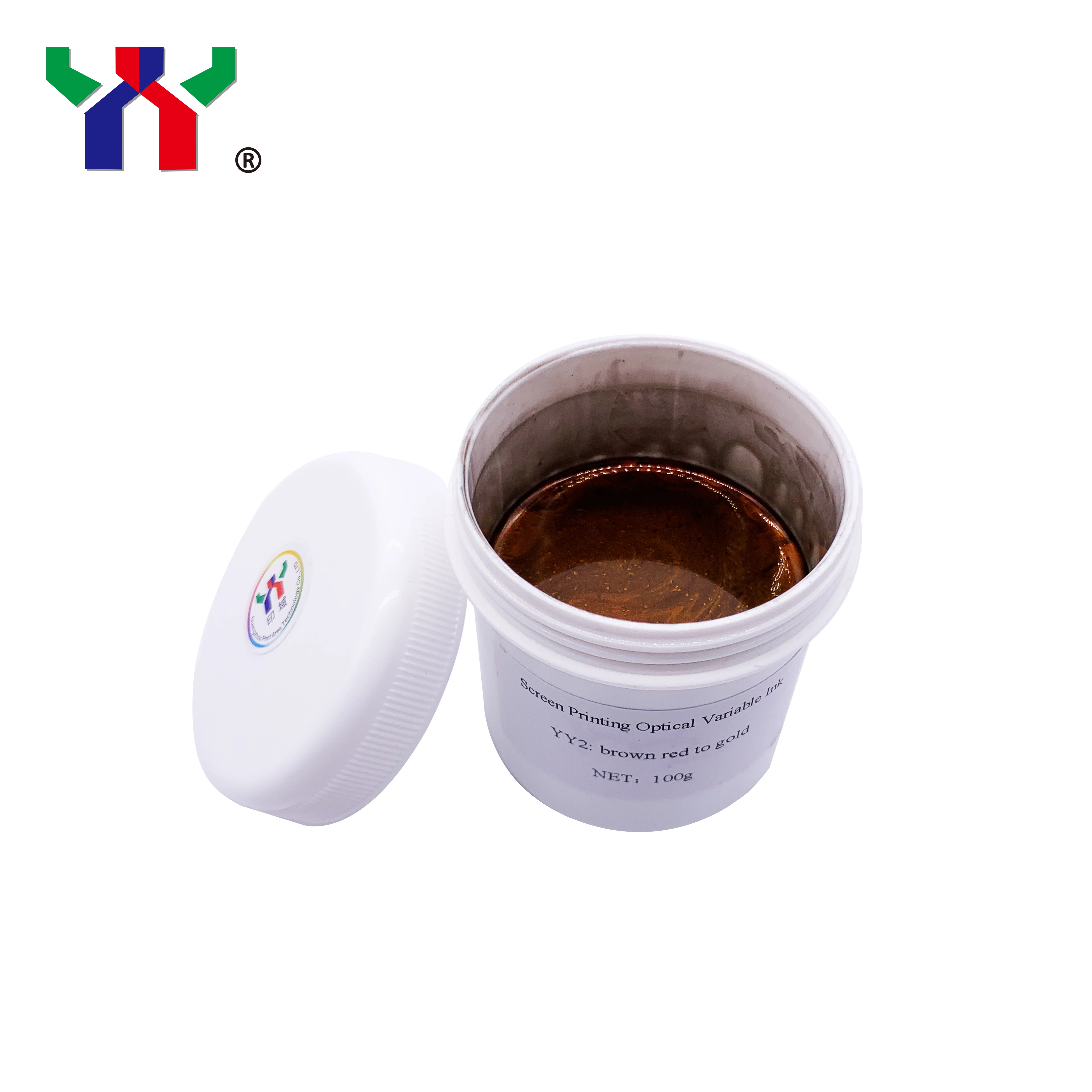 Very good quality bright color  Solvent Based Screen Optical Variable Ink,100 g/bottle,YY2 Brown red to gold,100g/bottle