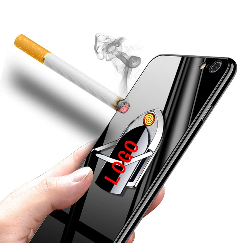 

Originality Lighter Usb Rechargeable Charging Stereoscopic Metal Phone Kickstand Cigarette Lighters logo custom lighter, Multi colors