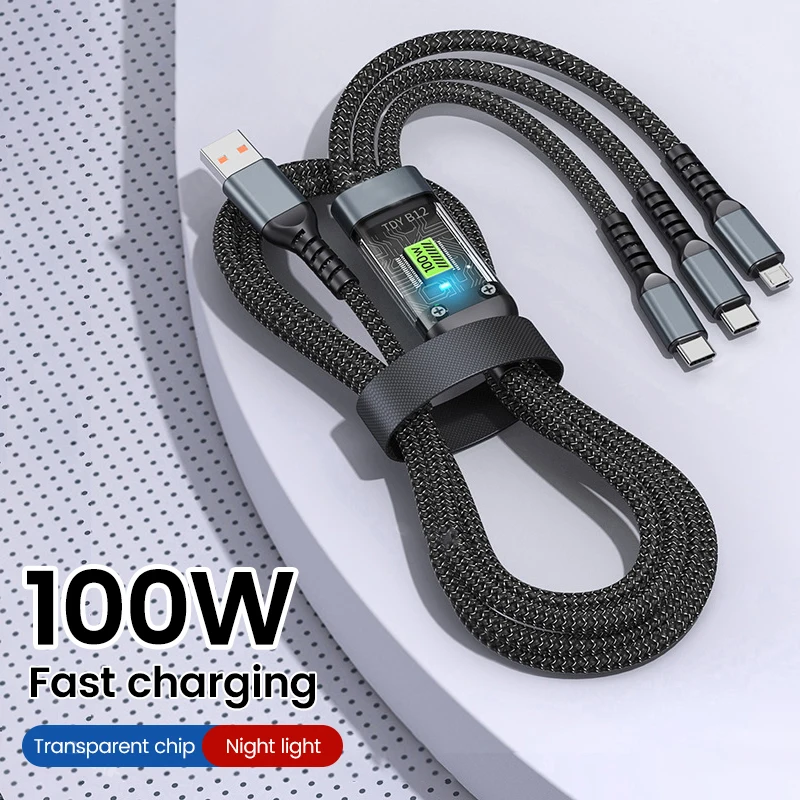 eonline  3d oem 3 in 1 usb type c cable for charger cable 100w micro usb type c cable for macbook samsung xiaomi