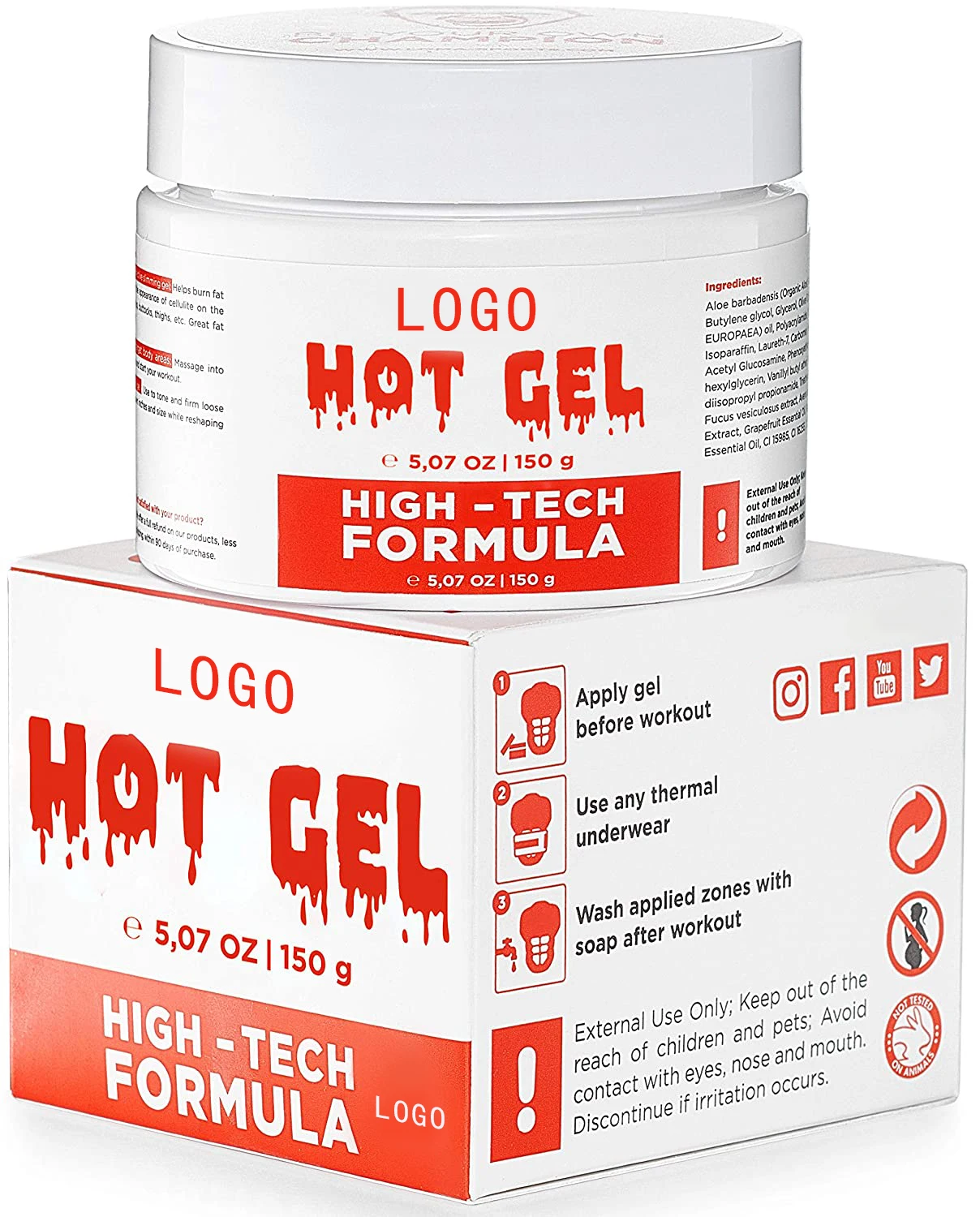 

HEMPYUN Hot Cream- Premium Workout Sweat Cream - Heating Cream - Lipo Gel for Abdomen and Waist -Bonus Meal Plan