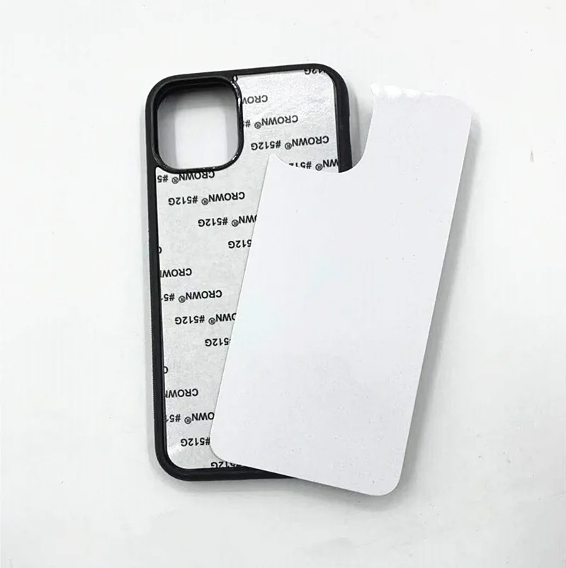 

Blank Sublimation Heat Transfer Phone Case 2D edge Silicone Antiskid Covers For iPhone 12 11 7 8 6 X Xs XR PRO Max DIY Cover, Black white clear