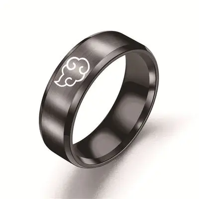 

Anime Cosplay Engraved Stainless Steel Rings Thick Ring Gift Party Wedding Comfort Fit Jewelry Anime Naruto Ring, As picture shows