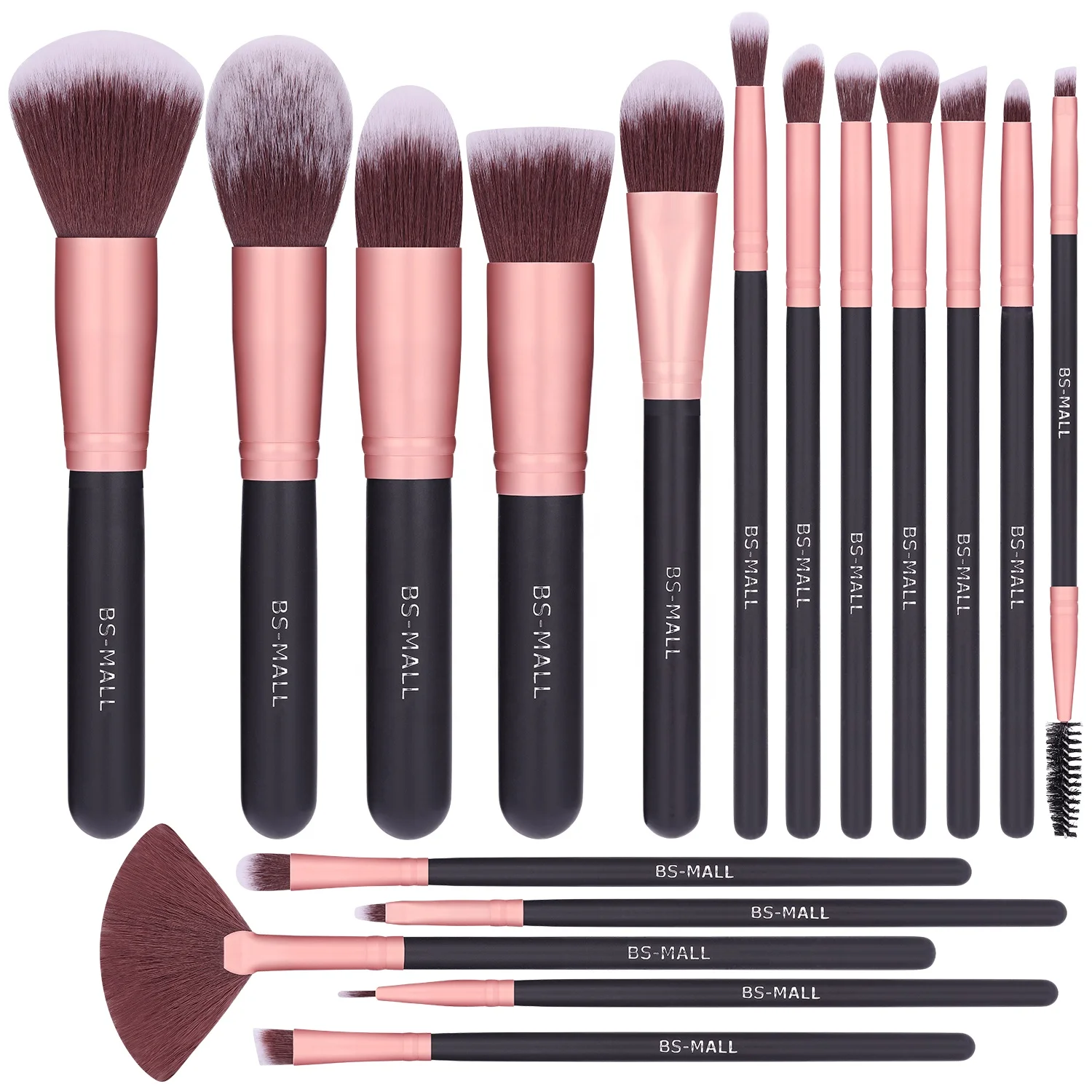 

BS-MALL Synthetic Makeup Brushes 17PCS Foundation Eyeshadow Makeup Blending Brushes Wholesale Custom Logo Makeup Brush Set