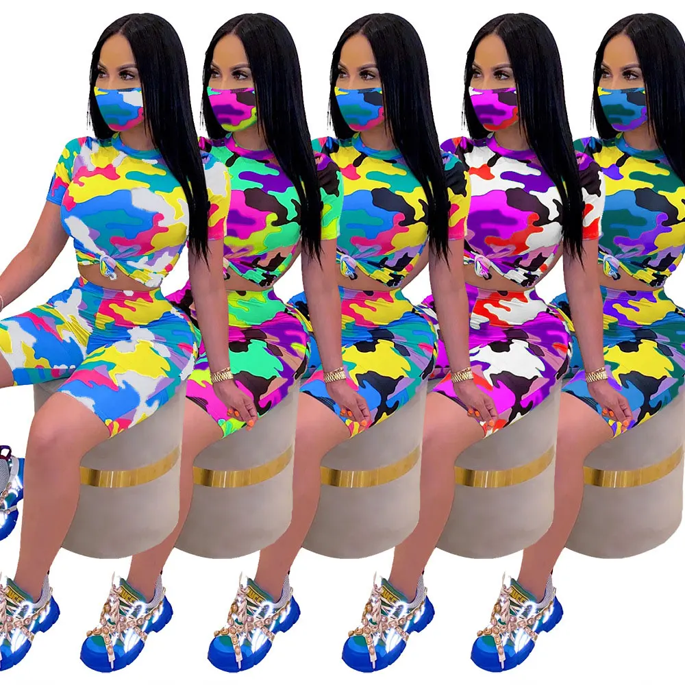 

20501-MX17 new styles 2 piece sets Camouflage printed jumpsuit women sehe fashion