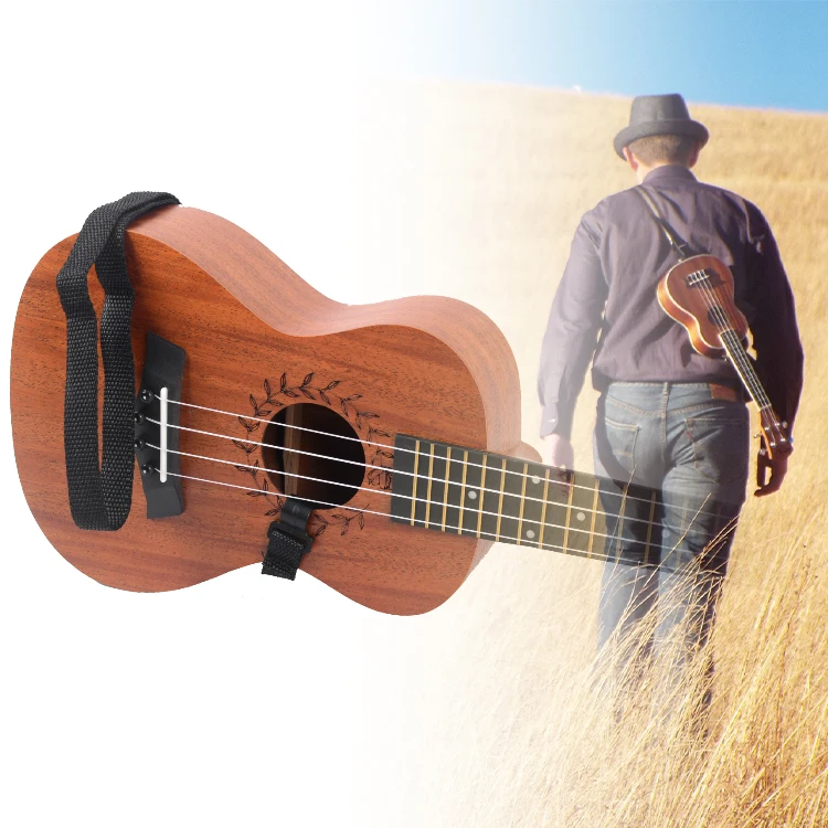 

Low Price Musical Instruments Denim Custom Available Ukulele Strap No Button, Black