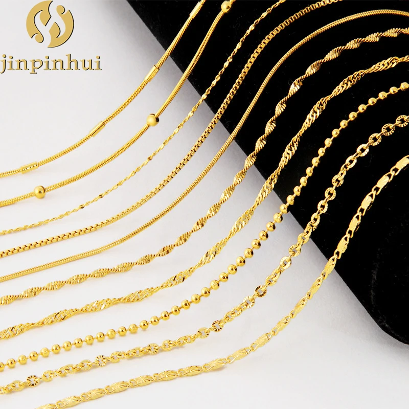 

Jinpinhui jewelry hot sale 24k gold chain necklaces for women, dubai new gold chains design