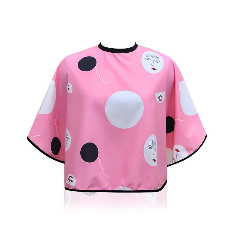 

Fashion Waterproof Polyester Short Makeup Cape Barber Beauty Salon Haircut Shawl Pink