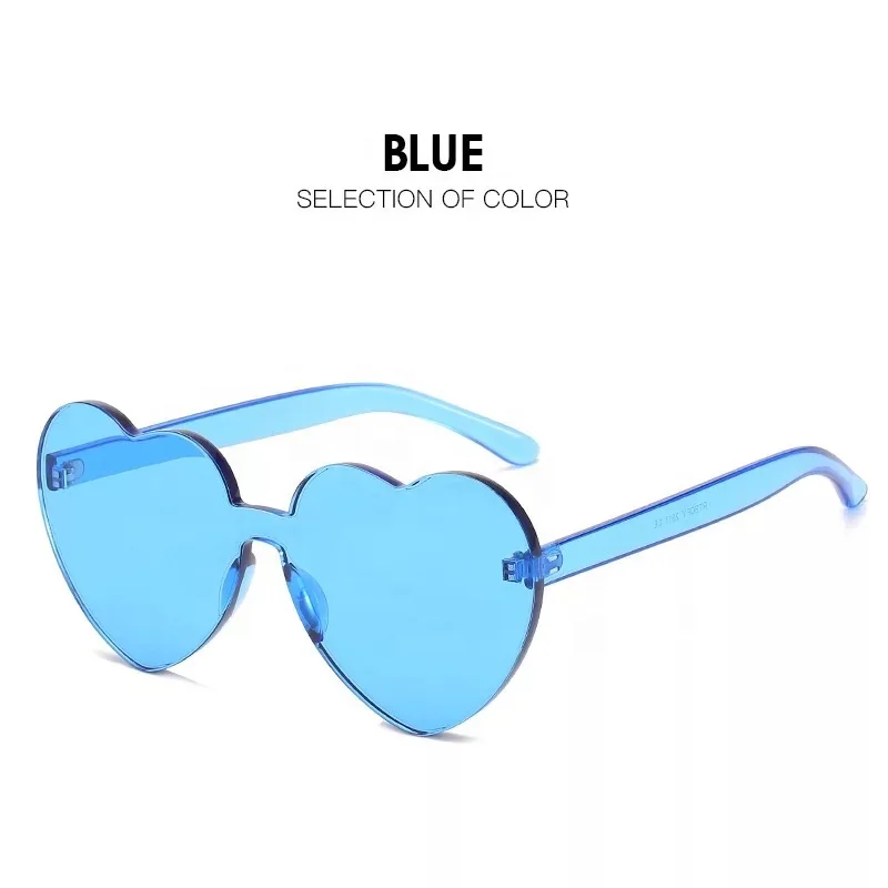 

Hot Fashion One Piece Jelly Color Heart Shaped Glasses Sunglasses