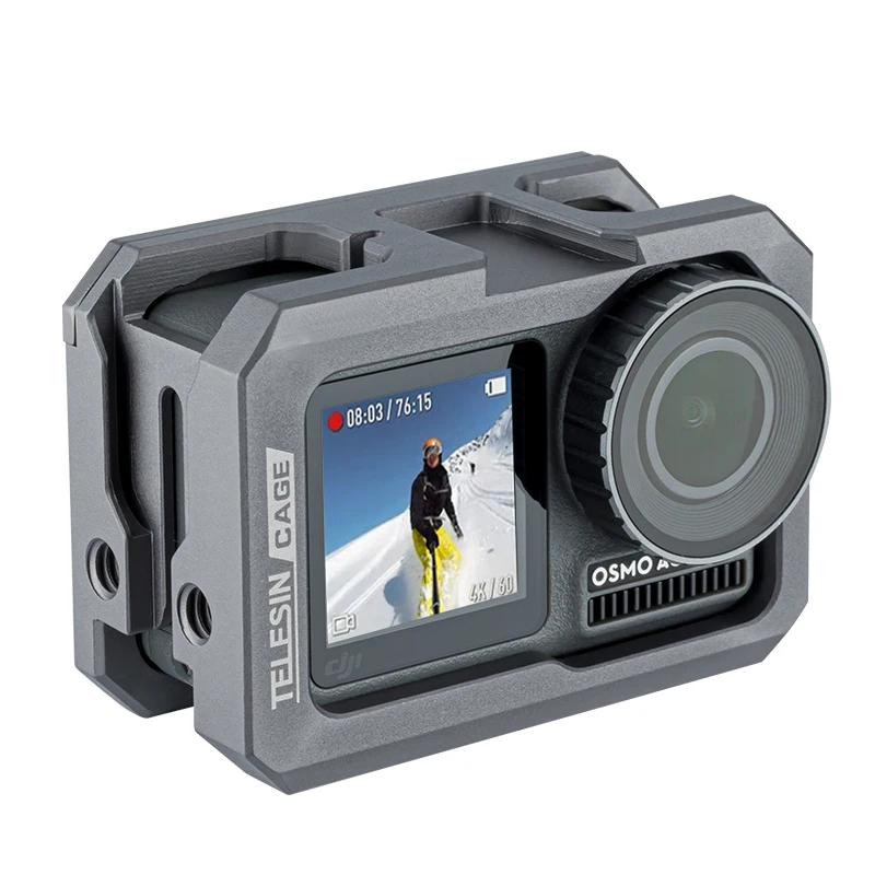 

Telesin Protective Housing Aluminium Case Frame Mount for DJI Osmo Action, Smoke