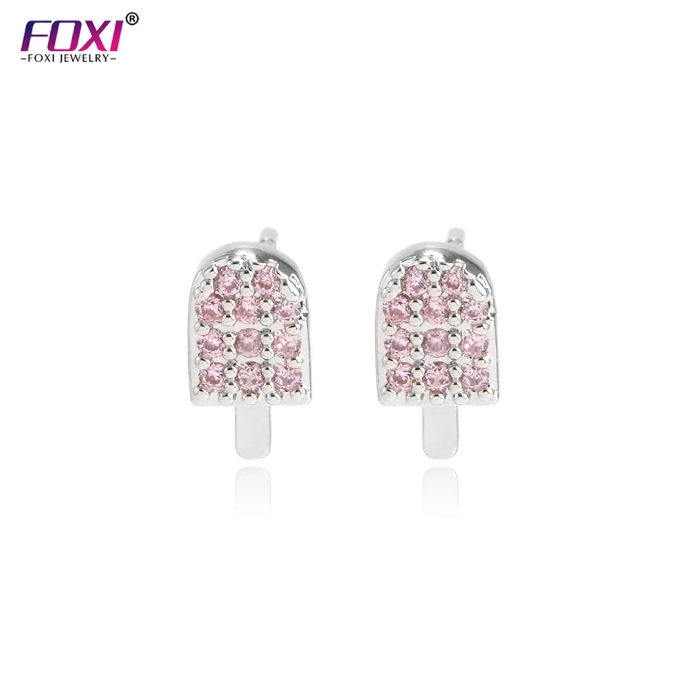 

latest simple style summer earrings ice cream shape stud earrings piercing for girls 2021, Picture