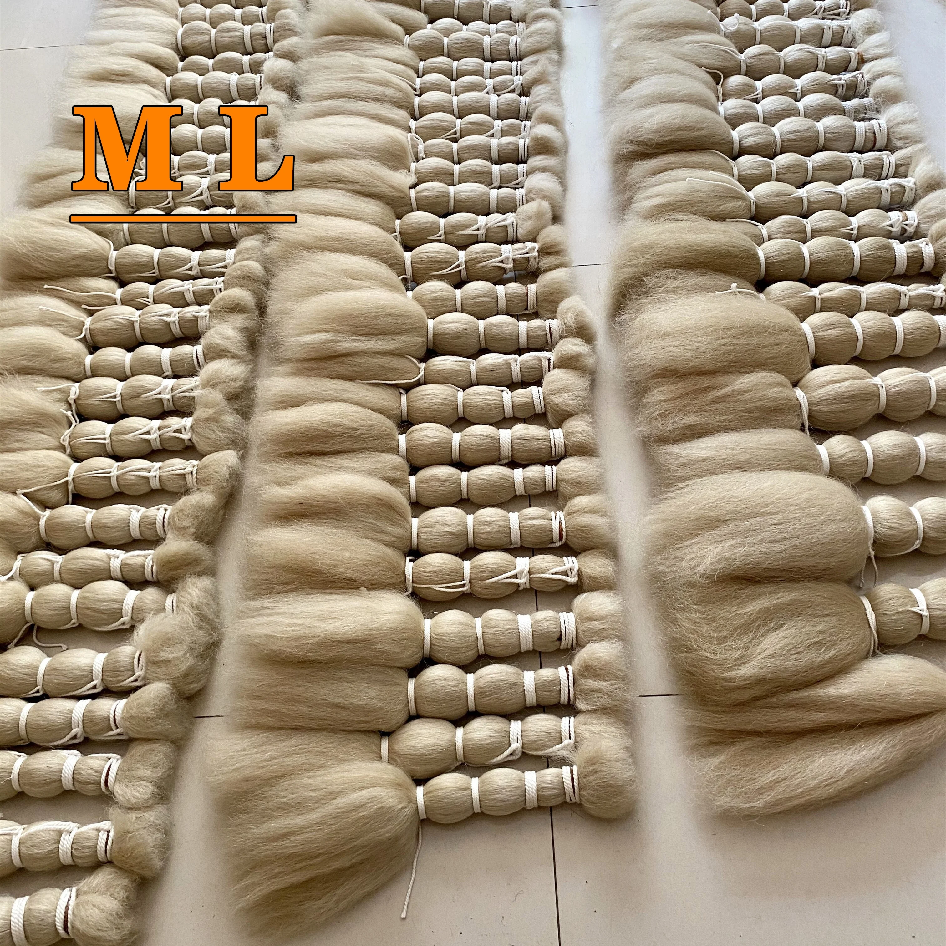 

unprocessed yak hair bundles 100% yak tail hair extensions natural white color 24''