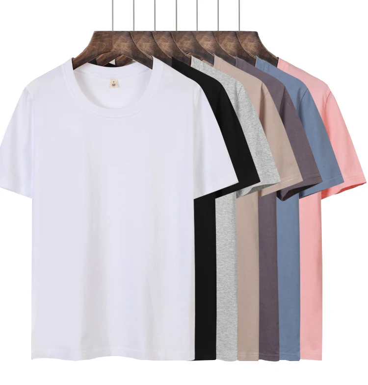 

High quality oversized 5XL custom printing simple blank 100% cotton t shirt in bulk men plain plus size men's t-shirts, Multi colors