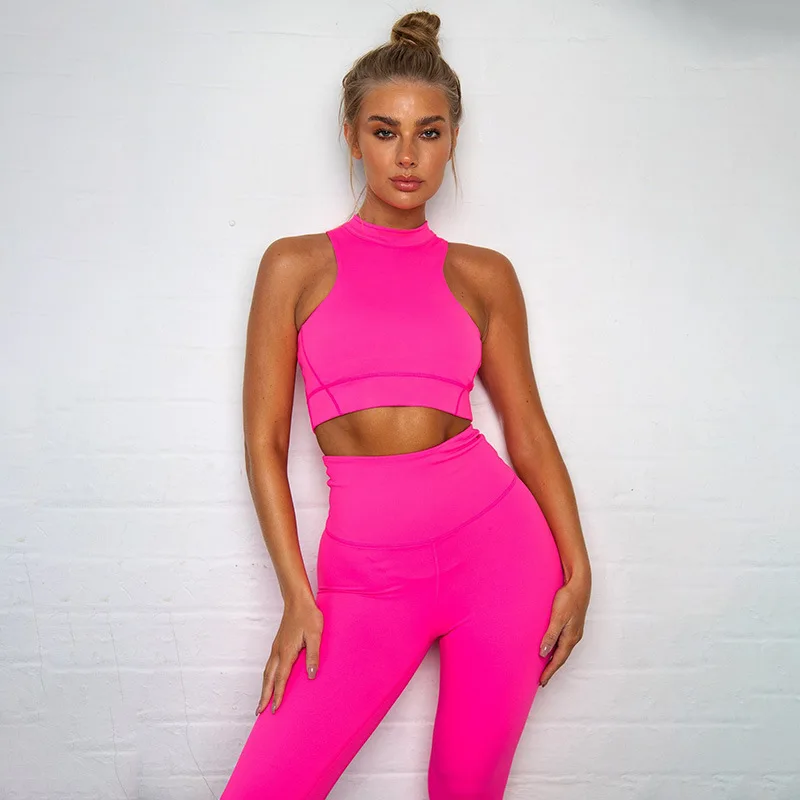 

womens yoga sets fitness sportswear zip back active wear set ladies sport clothes