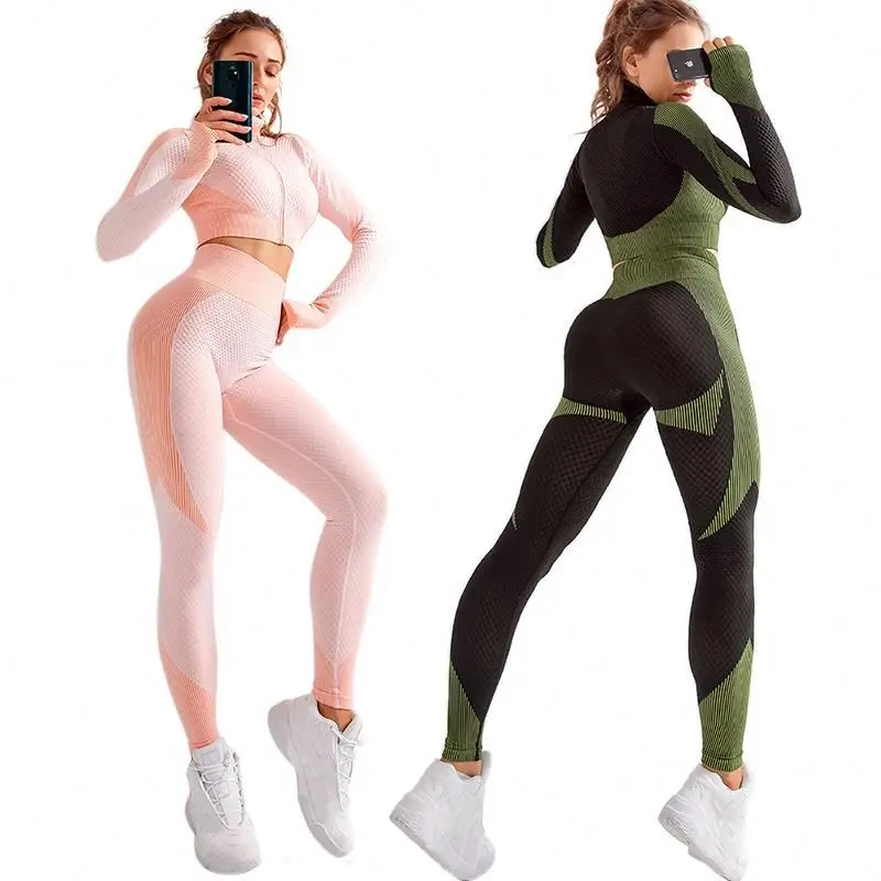 

2Pcs Yoga Seamless Sports Set Women Spring